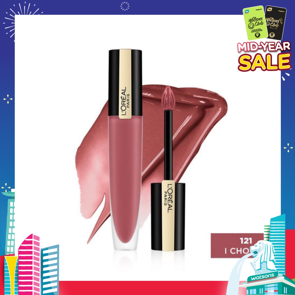 L'OREAL PARIS MAKEUP Rouge Signature Matte Lip Colour Liquid Lipstick 121 I Choose 7ml
