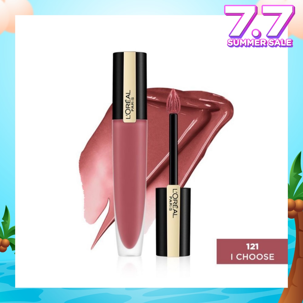 L'OREAL PARIS MAKEUP Rouge Signature Matte Lip Colour Liquid Lipstick 121 I Choose 7ml