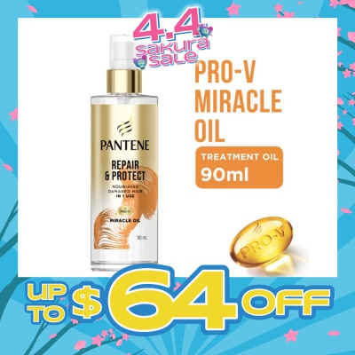 PANTENE - Pro-V Miracle Repair & Protect Hair Treatment Oil (To Nourishes Damaged Hair) 90ml