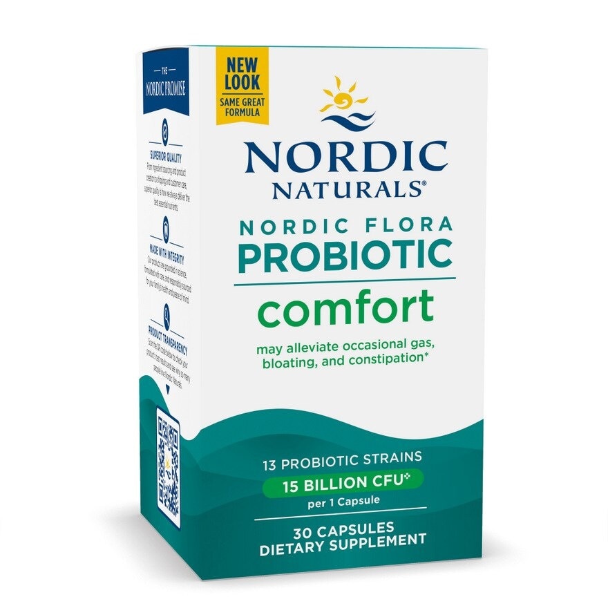 Nordic Flora Probiotic Comfort Vegan Capsule Dairy Free (For Support Regularly & Alleviate Bloating) 30s