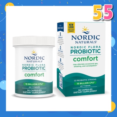 NORDIC NATURALS Nordic Flora Probiotic Comfort Vegan Capsule Dairy Free (For Support Regularly & Alleviate Bloating) 30s
