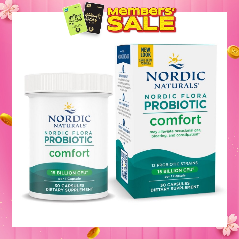 Nordic Flora Probiotic Comfort Vegan Capsule Dairy Free (For Support Regularly & Alleviate Bloating) 30s (Expiry: Aug`2026)
