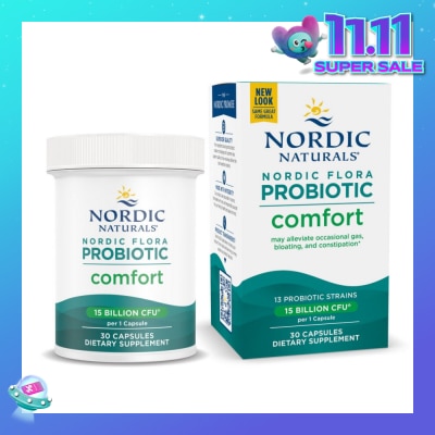 NORDIC NATURALS Nordic Flora Probiotic Comfort Vegan Capsule Dairy Free (For Support Regularly & Alleviate Bloating) 30s (Expiry: Aug`2026)