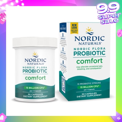 NORDIC NATURALS Nordic Flora Probiotic Comfort Vegan Capsule Dairy Free (For Support Regularly & Alleviate Bloating) 30s