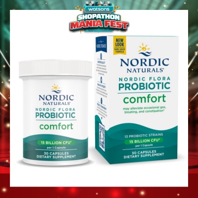 NORDIC NATURALS - Nordic Flora Probiotic Comfort Vegan Capsule Dairy Free (For Support Regularly & Alleviate Bloating) 30s