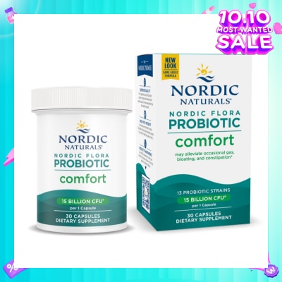 NORDIC NATURALS Nordic Flora Probiotic Comfort Vegan Capsule Dairy Free (For Support Regularly & Alleviate Bloating) 30s (Expiry: Aug`2026)