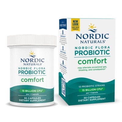 NORDIC NATURALS Nordic Flora Probiotic Comfort Vegan Capsule Dairy Free (For Support Regularly & Alleviate Bloating) 30s