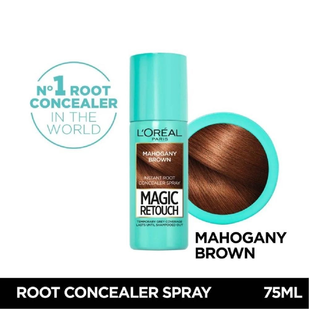 L'OREAL PARIS EXCELLENCE Magic Retouch Mahogany Brown (Cover Grey Roots in 3 Seconds, No Ammonia & Peroxides) 75ml