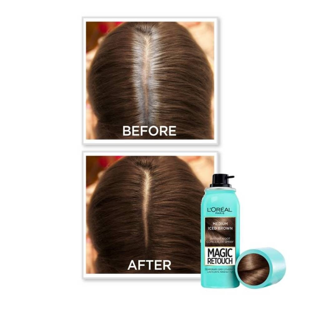 Magic Retouch Medium Iced Brown (Cover Grey Roots in 3 Seconds, No Ammonia & Peroxides) 75ml