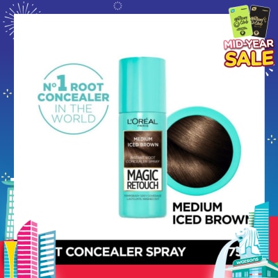 L'OREAL PARIS EXCELLENCE Magic Retouch Medium Iced Brown (Cover Grey Roots in 3 Seconds, No Ammonia & Peroxides) 75ml