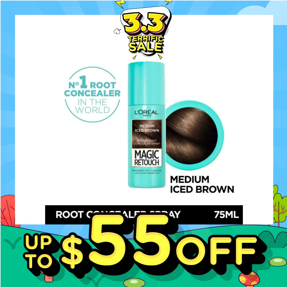 L'OREAL PARIS EXCELLENCE Magic Retouch Medium Iced Brown (Cover Grey Roots in 3 Seconds, No Ammonia & Peroxides) 75ml