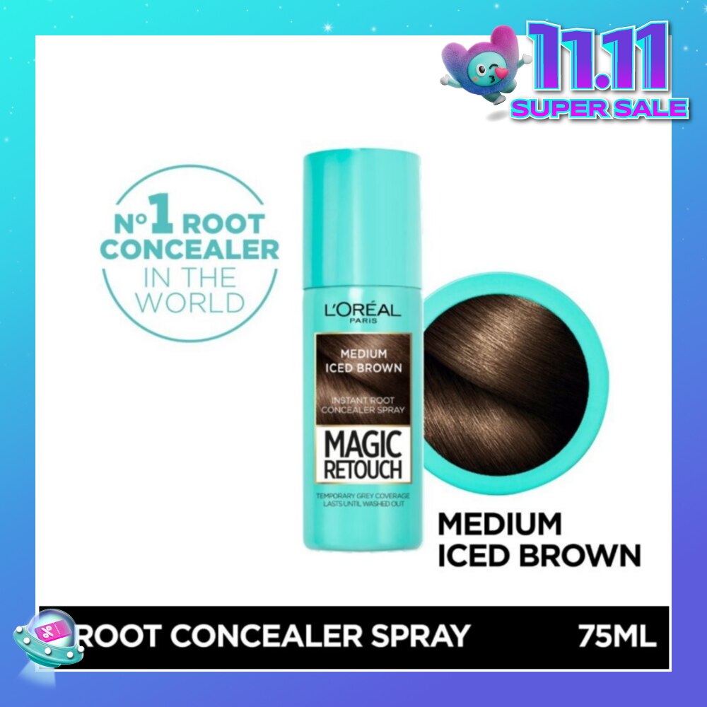 Magic Retouch Medium Iced Brown (Cover Grey Roots in 3 Seconds, No Ammonia & Peroxides) 75ml