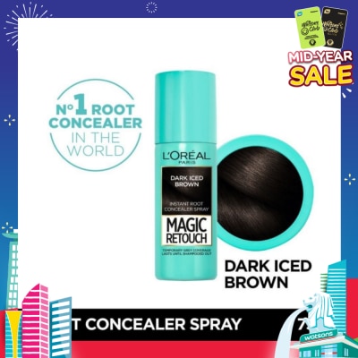 L'OREAL PARIS EXCELLENCE Magic Retouch Dark Iced Brown (Cover Grey Roots in 3 Seconds, No Ammonia & Peroxides)  75ml
