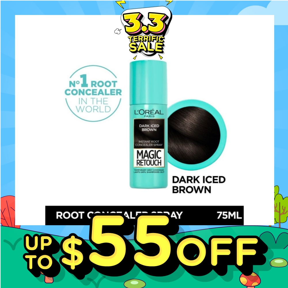 L'OREAL PARIS EXCELLENCE Magic Retouch Dark Iced Brown (Cover Grey Roots in 3 Seconds, No Ammonia & Peroxides)  75ml