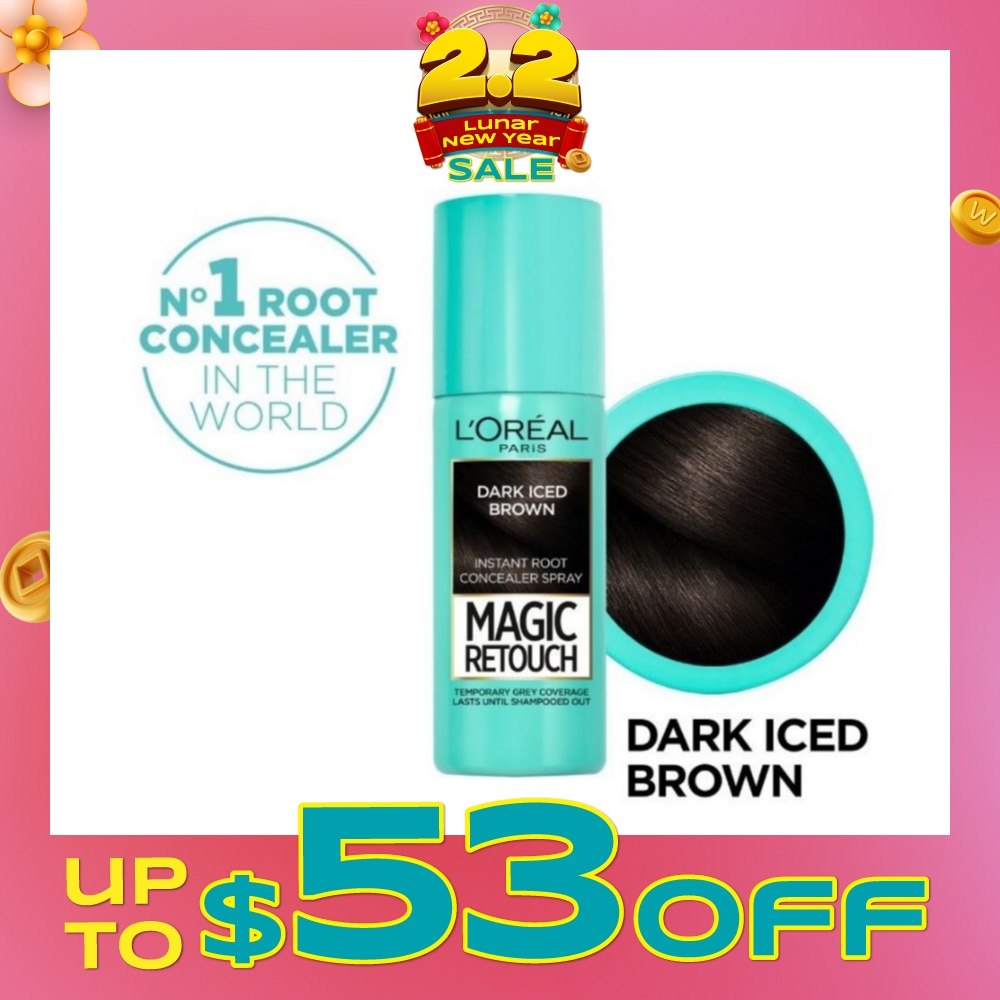 L'OREAL PARIS EXCELLENCE Magic Retouch Dark Iced Brown (Cover Grey Roots in 3 Seconds, No Ammonia & Peroxides) 75ml