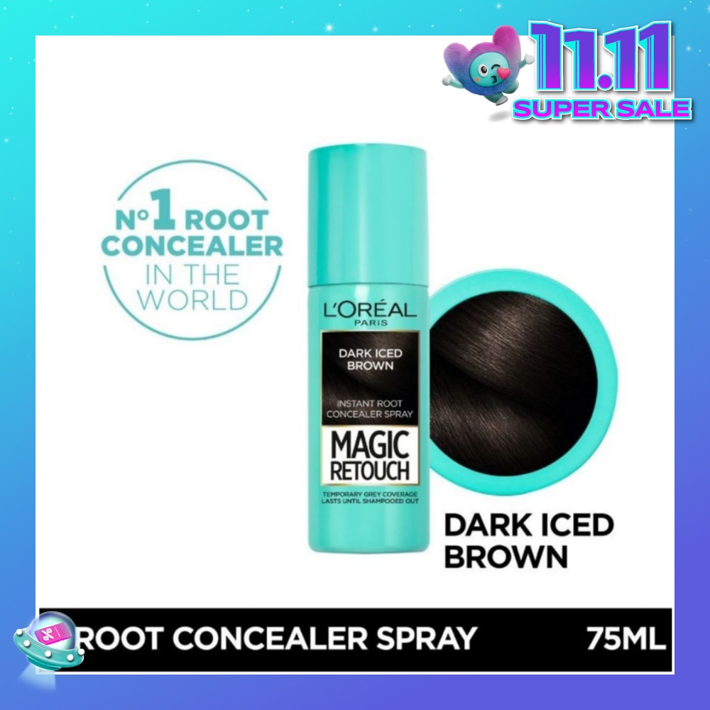 L'OREAL PARIS EXCELLENCE Magic Retouch Dark Iced Brown (Cover Grey Roots in 3 Seconds, No Ammonia & Peroxides)  75ml