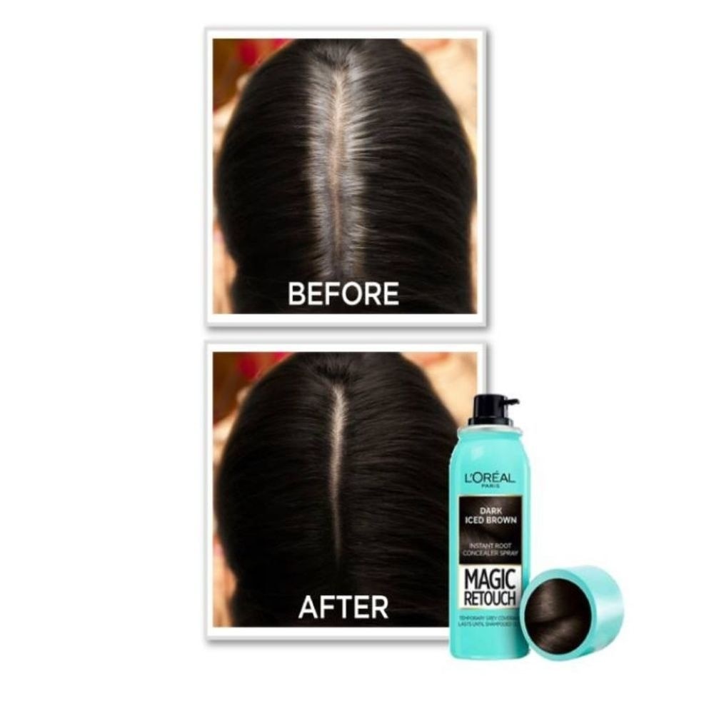 Magic Retouch Dark Iced Brown (Cover Grey Roots in 3 Seconds, No Ammonia & Peroxides)  75ml