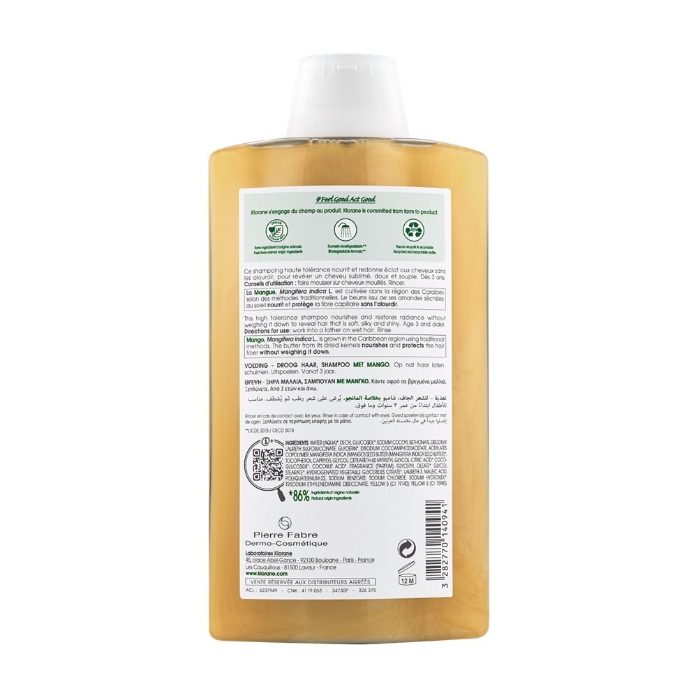 Nourishing - Dry Hair Mango Shampoo (To Invigourates, Cleanses & Protects, For Dry Hair) 400ml