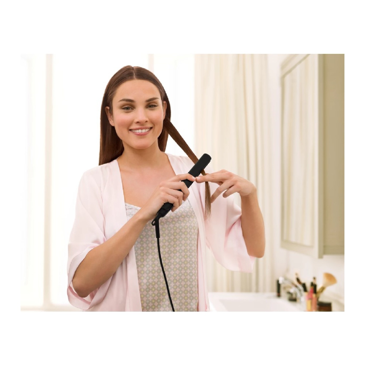 Essential Care Hair Straightener Black Pink #HP8401/00 1s image