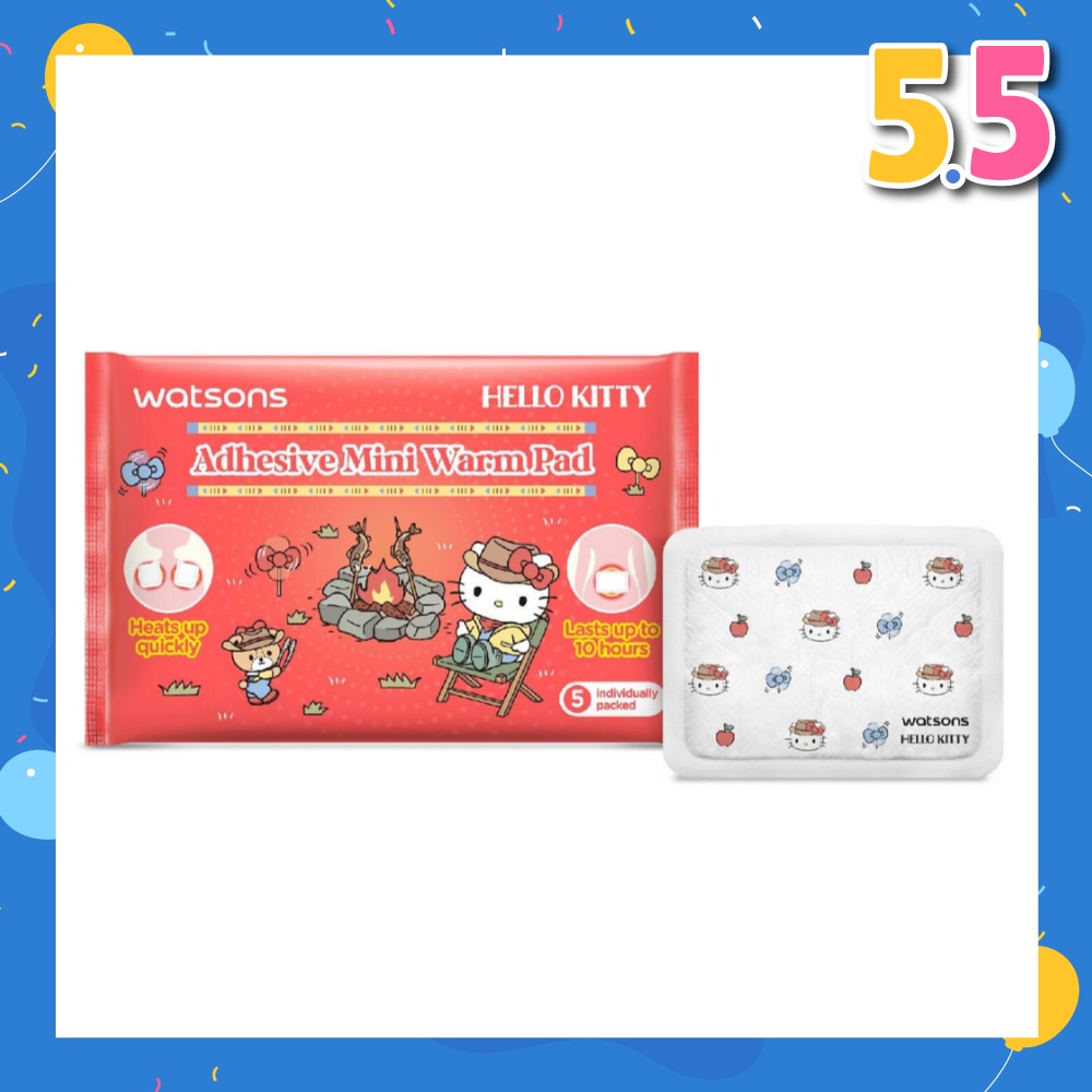 WATSONS Hello Kitty Adhesive Mini Warm Pad Individually Packed (Heats Up Quickly + Lasts Up to 10 Hours) 5s