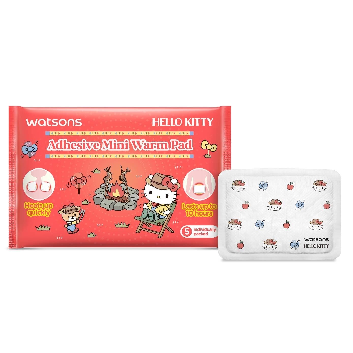 WATSONS Hello Kitty Adhesive Mini Warm Pad Individually Packed (Heats Up Quickly + Lasts Up to 10 Hours) 5s