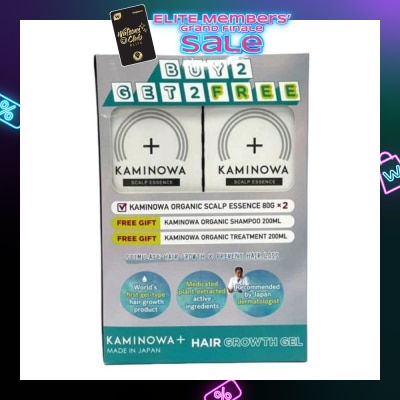 KAMINOWA Hair Growth Gel Packset (Organic Scalp Essence 80g x 2s+ Organic Shampoo 200ml + Organic Treatment 200ml) 1s