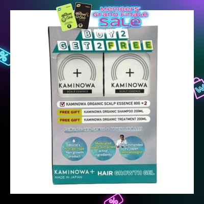 KAMINOWA Hair Growth Gel Packset (Organic Scalp Essence 80g x 2s+ Organic Shampoo 200ml + Organic Treatment 200ml) 1s