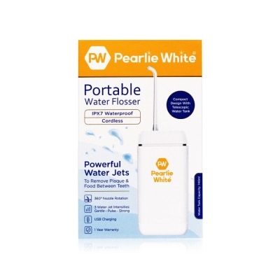 PEARLIE WHITE® Powerful Water Jets Portable Water Flosser (360 Nozzle Rotation & 3 Water Jet Intensities) 1s