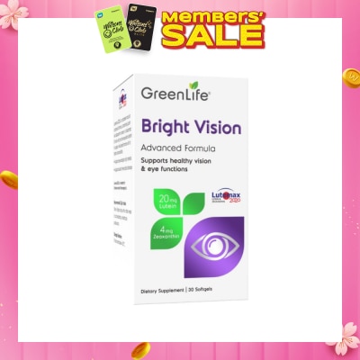 GREENLIFE Bright Vision Dietary Supplement Capsule (For Healthy Eyes & Vision) 30s