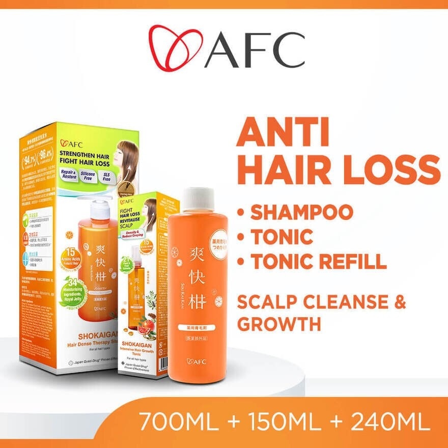 Anti Hair Loss Scalp Cleanse & Growth Set (Shampoo + Tonic + Tonic Refill) 1s