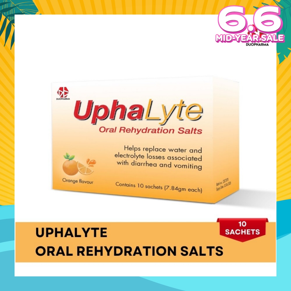 Oral Rehydration Salts Orange Flavour Sachet (Helps Replace Water & Electrolyte Losses) 10s