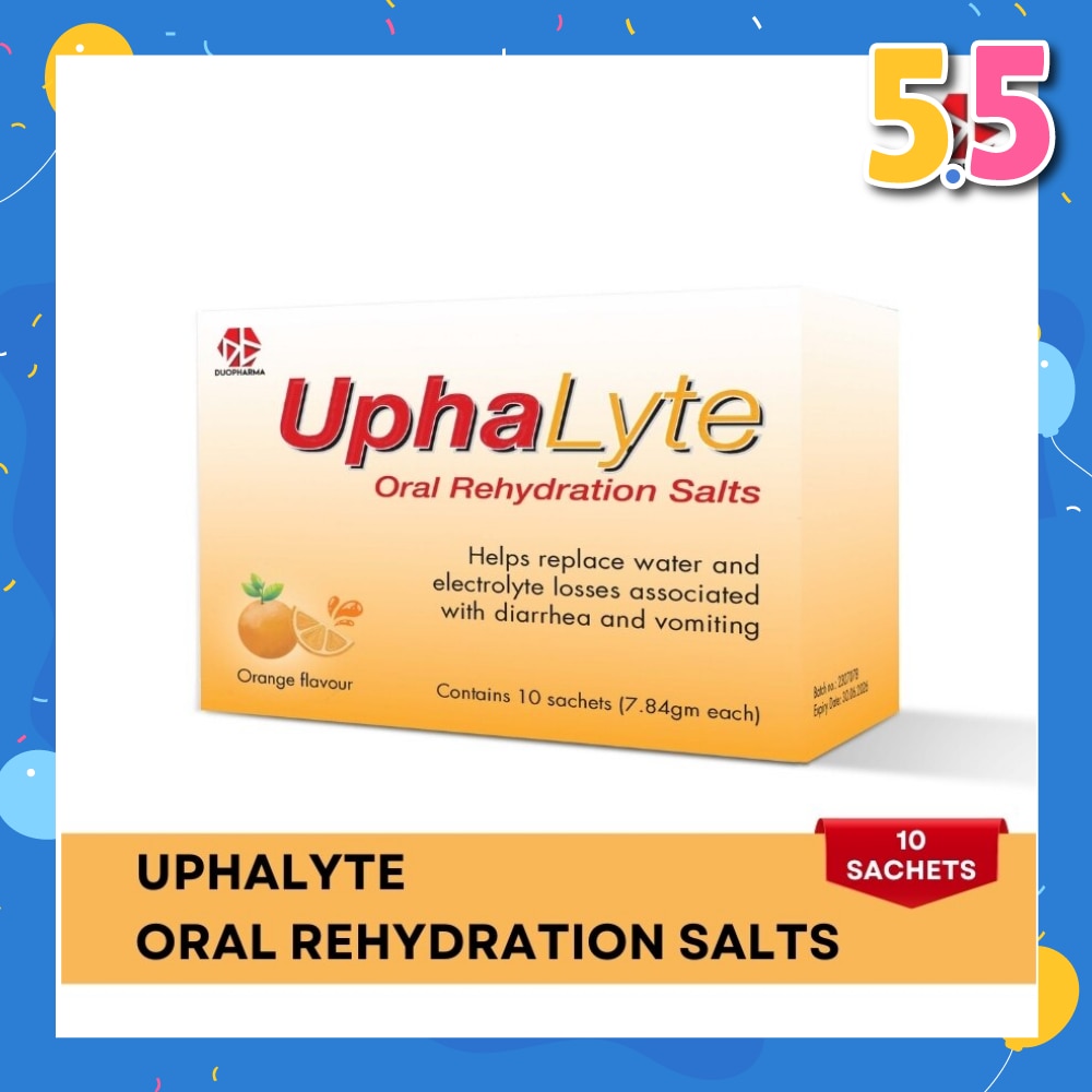 Oral Rehydration Salts Orange Flavour Sachet (Helps Replace Water & Electrolyte Losses) 10s
