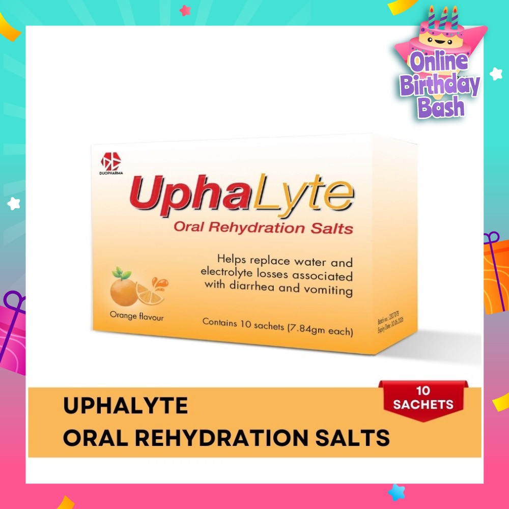 Oral Rehydration Salts Orange Flavour Sachet (Helps Replace Water & Electrolyte Losses) 10s