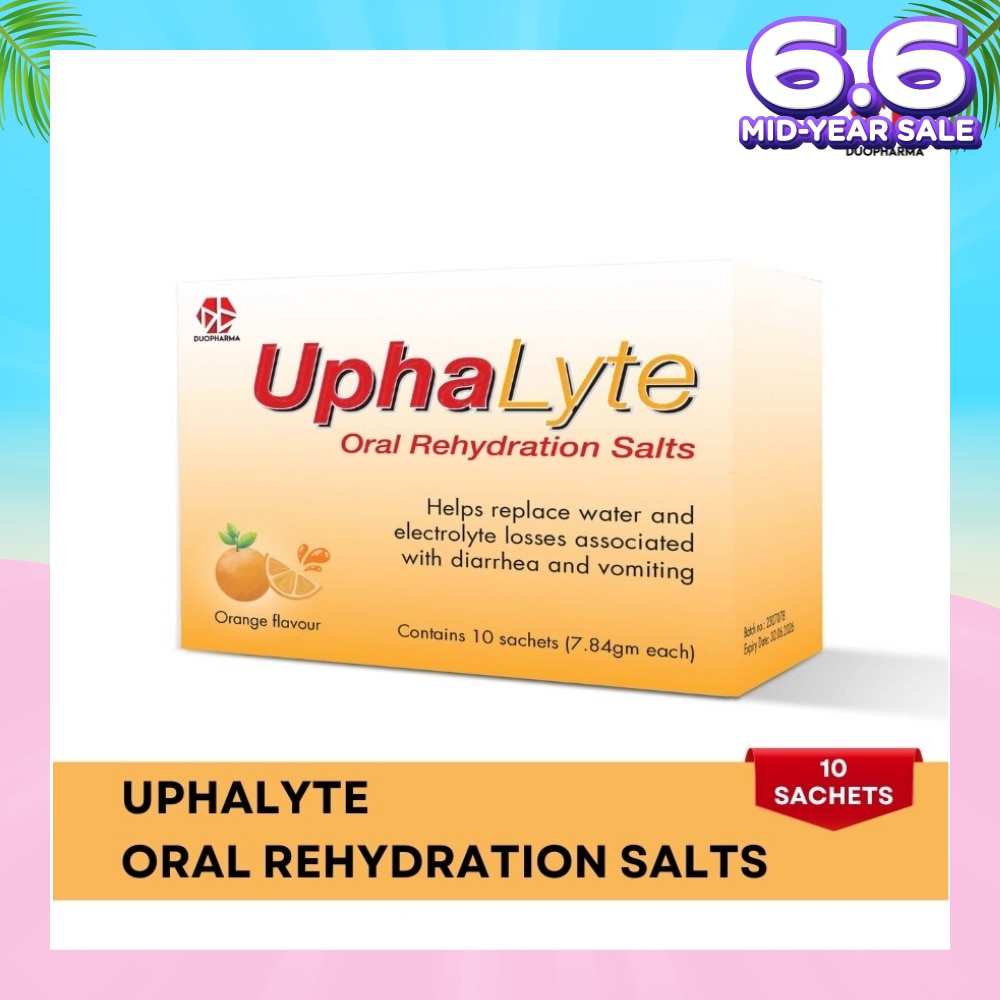 Oral Rehydration Salts Orange Flavour Sachet (Helps Replace Water & Electrolyte Losses) 10s