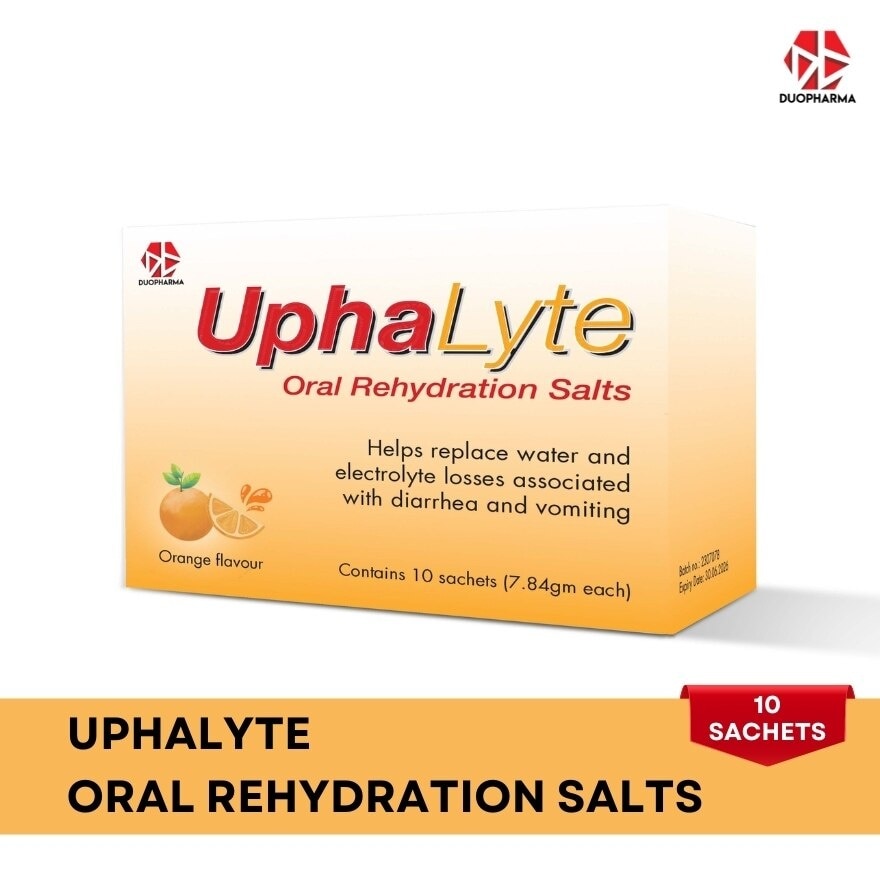 Oral Rehydration Salts Orange Flavour Sachet (Helps Replace Water & Electrolyte Losses) 10s