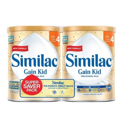 SIMILAC 5MO Gain Kid Pre-School Milk Powder Stage 4 Savers Packset 850g x 2s