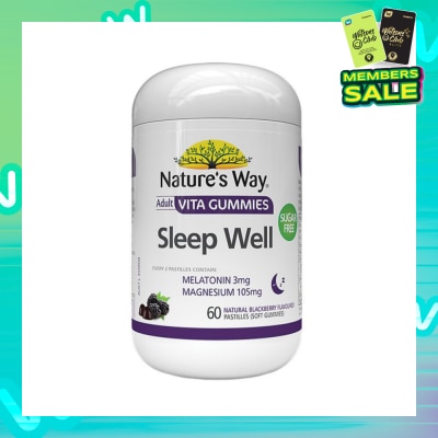 NATURES WAY Sleep Well Adult Vita Blackberry Soft Gummies (Sugar-Free) 60s
