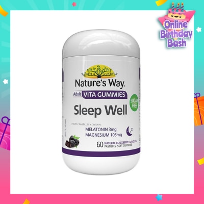 NATURES WAY Sleep Well Adult Vita Blackberry Soft Gummies (Sugar-Free) 60s