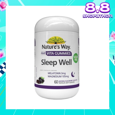 NATURES WAY Sleep Well Adult Vita Blackberry Soft Gummies (Sugar-Free) 60s