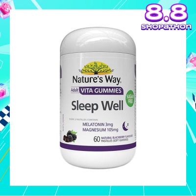 NATURES WAY Sleep Well Adult Vita Blackberry Soft Gummies (Sugar-Free) 60s