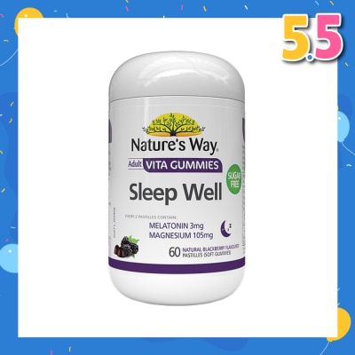 NATURES WAY Sleep Well Adult Vita Blackberry Soft Gummies (Sugar-Free) 60s