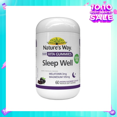 NATURES WAY Sleep Well Adult Vita Blackberry Soft Gummies (Sugar-Free) 60s