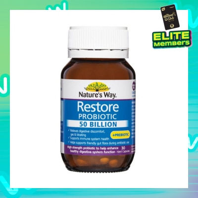NATURES WAY Restore Probiotic 50 Billion Hard Capsule (Help Enhance Healthy Digestive System Function) 30s