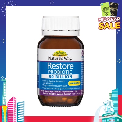 NATURES WAY Restore Probiotic 50 Billion Hard Capsule (Help Enhance Healthy Digestive System Function) 30s