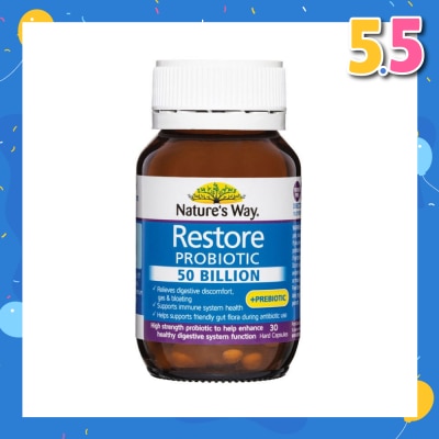 NATURES WAY Restore Probiotic 50 Billion Hard Capsule (Help Enhance Healthy Digestive System Function) 30s