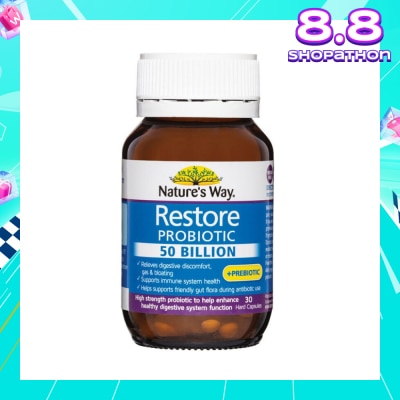 NATURES WAY Restore Probiotic 50 Billion Hard Capsule (Help Enhance Healthy Digestive System Function) 30s