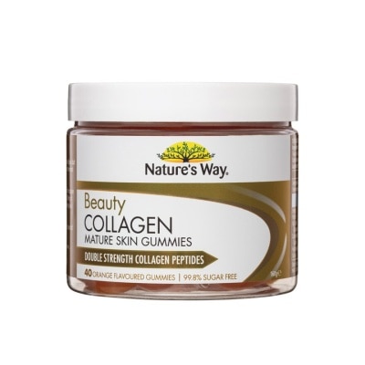 NATURES WAY Beauty Collagen Mature Skin Orange Gummies (Double Strength Collagen Peptides) 40s