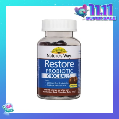 NATURES WAY Restore Probiotic Choc Ball 60s (Expiry: April`2026)