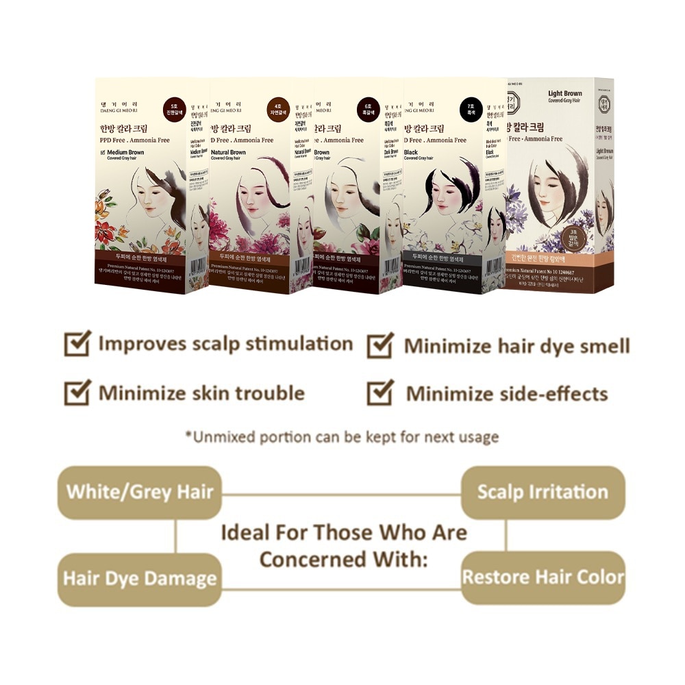 Medicinal Herbal Hair Colour Medium Brown (For Grey Hair Coverage) 60g