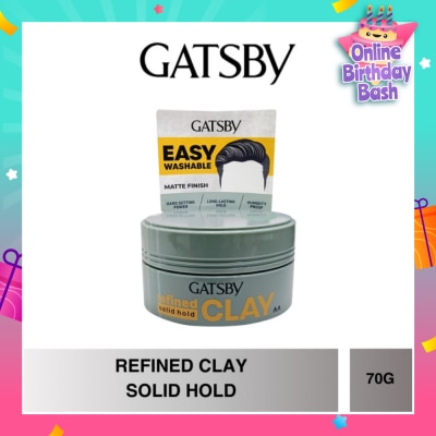 GATSBY Refined Clay Solid Hold (Easy Washable & Matte Finish) 70g